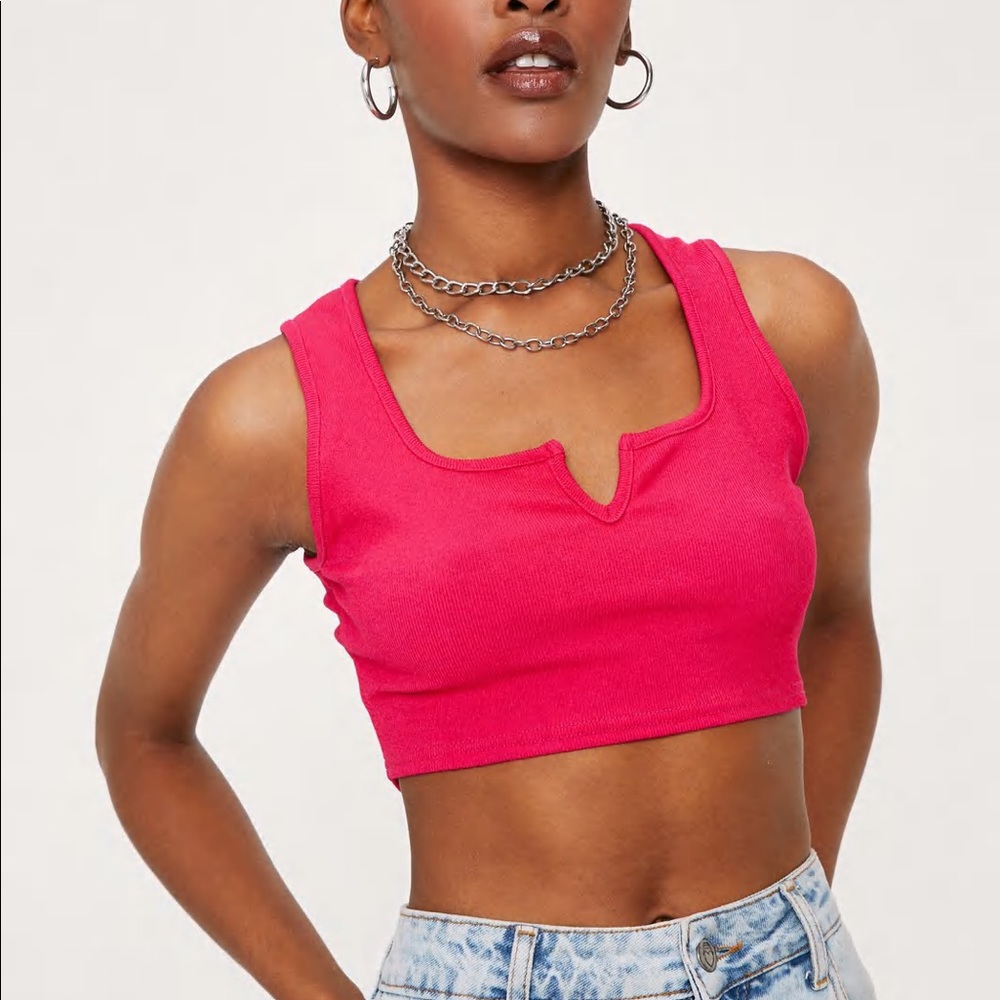 Nasty Gal Hot Pink Crop Top